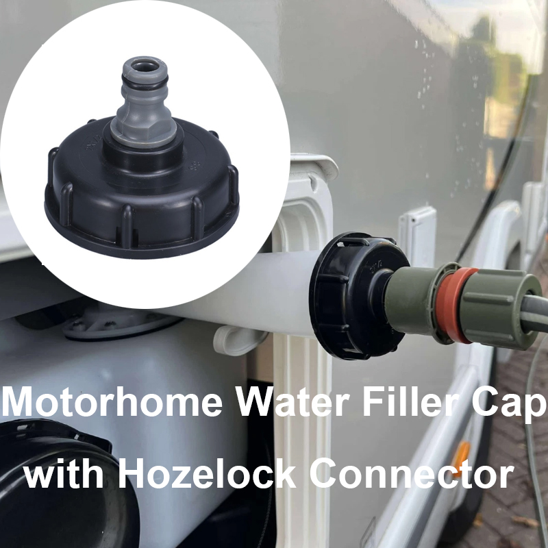 Faucet - キャンピングカー給水キャップとコネクター付き水タンク蛇口コンテナパイプコネクター、シャッソンキャンピングカー用キャラバンアクセサリー
