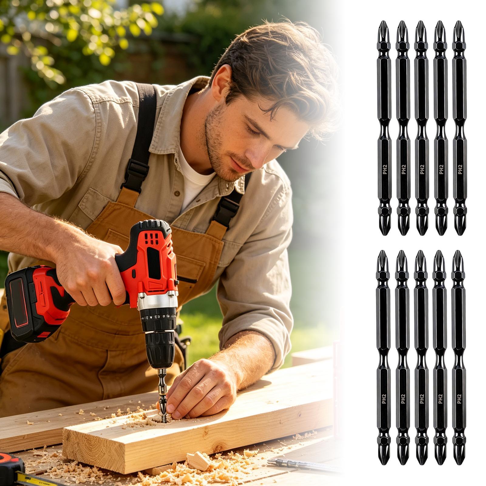 Drill Bits - 磁気ドリルビット両端フライス加工磁気ドライバーヘッドキット精密ドライバービットセット産業建設家庭用