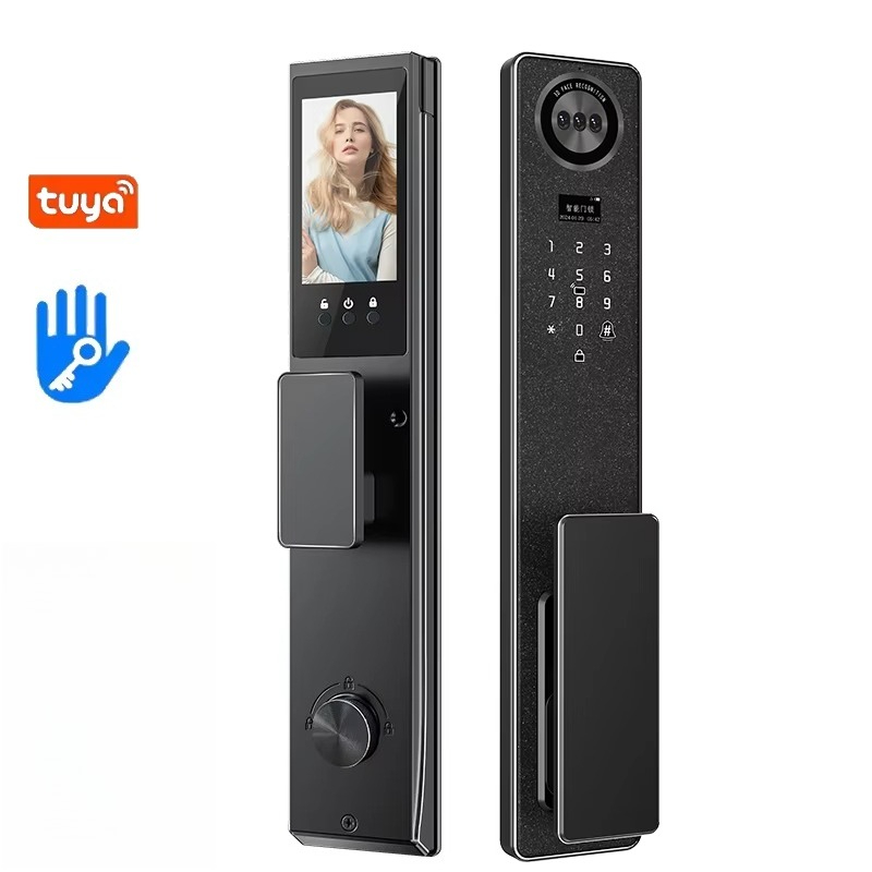Door Lock - Tuya WiFi スマートドアロック、家庭用生体認証指紋ロック、キーパッドパスワード電子ロック、盗難防止フロントドアセキュリティロック