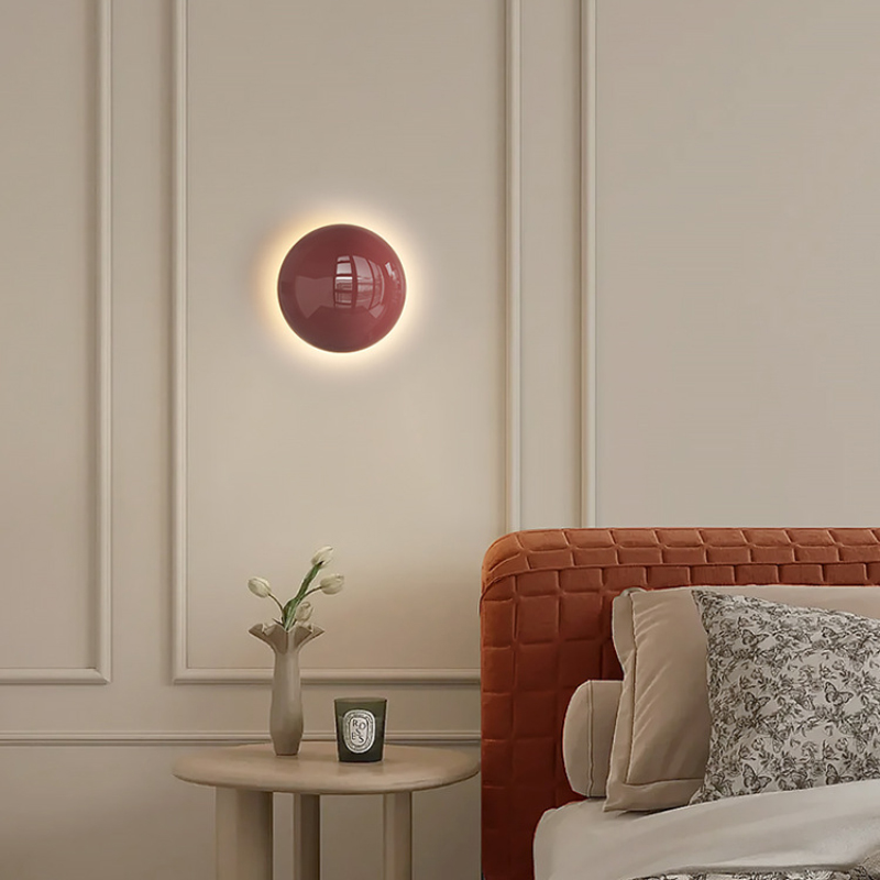 Light Switch - ミニマリストバウハウス小型鉄製ウォールランプ白赤色光モダンな壁掛けリビングルーム書斎寝室ベッドサイドライト