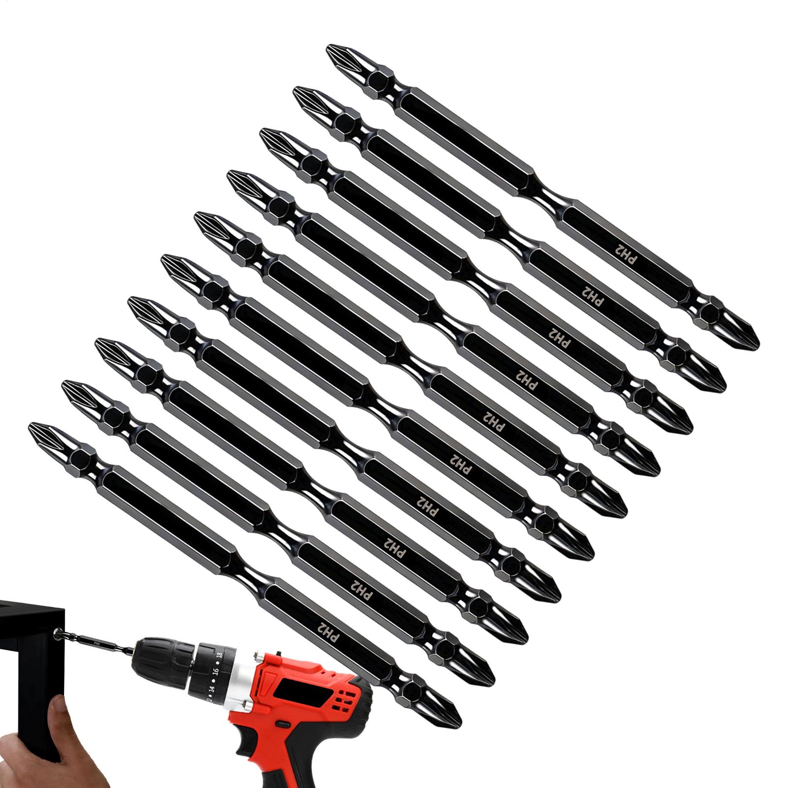 Drill Bits - ドリル用磁気ビット両端フライス加工磁気ドライバーヘッドキット多機能ドライバービットセット産業用