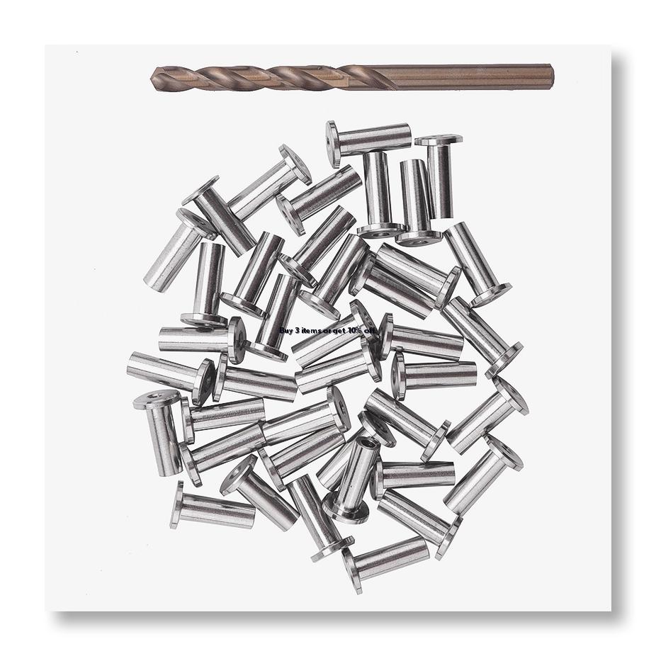 Drill Bits - NEW40パック：1/8インチのワイヤーロープケーブル手すり用、T316ステンレス製保護スリーブ。DIYバルコニー手すり用。ドリルビット1個付き。