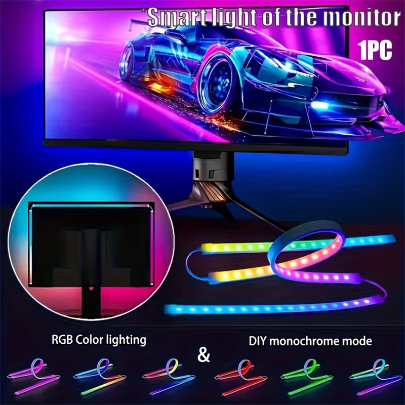 Led Strip Lights - RGB ゲーミングライトストリップ モニターバックライト LED ディスプレイ同期 PC
