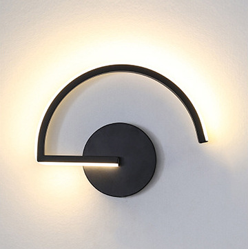 Light Switch - モダンな北欧LEDウォールランプ、ミニマリストブラック幾何学模様の壁掛け照明、寝室ベッドサイド、リビングルームの装飾、クリエイティブなホームライト