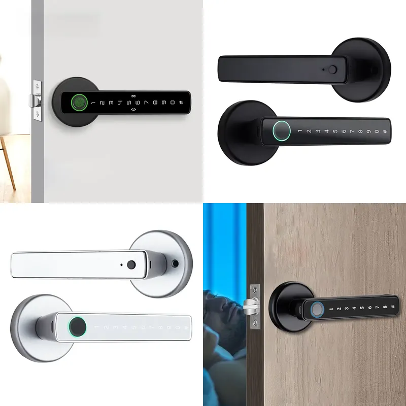 Door Handle - YMCキーレス電子式室内ドアハンドル スマート指紋認証デジタル リモコン付き クラウドデータ保存オプション付き