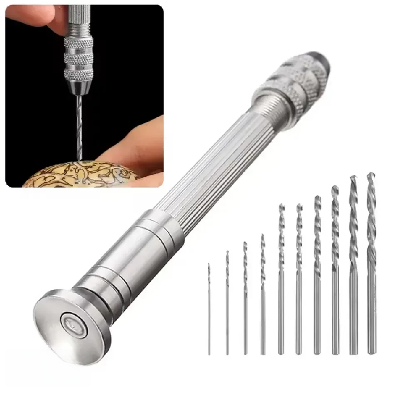 Drill Bits - 0.8-3.0mmミニハンドドリル木工工具、回転式ツール、手動ツイストドリルビット、時計職人用ピンバイス、時計修理工具