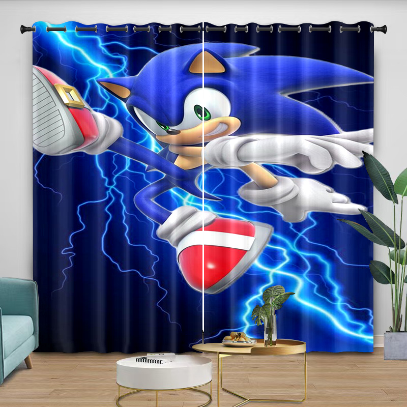 カーテン ソニック漫画デジタルプリントカーテン 寝室 リビン - Curtain Rods のレビューと価格