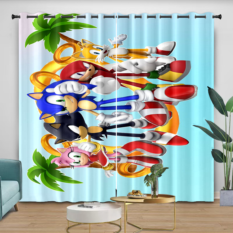 カーテン ソニック漫画デジタルプリントカーテン 寝室 リビン - Curtain Rods のレビューと価格