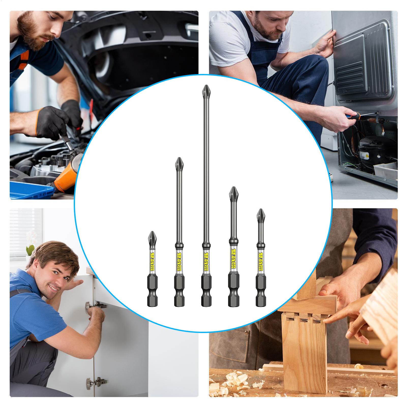 ドリルドライバービットセット 5ピース ヘビーデューティー  - Drill Bits のレビューと価格