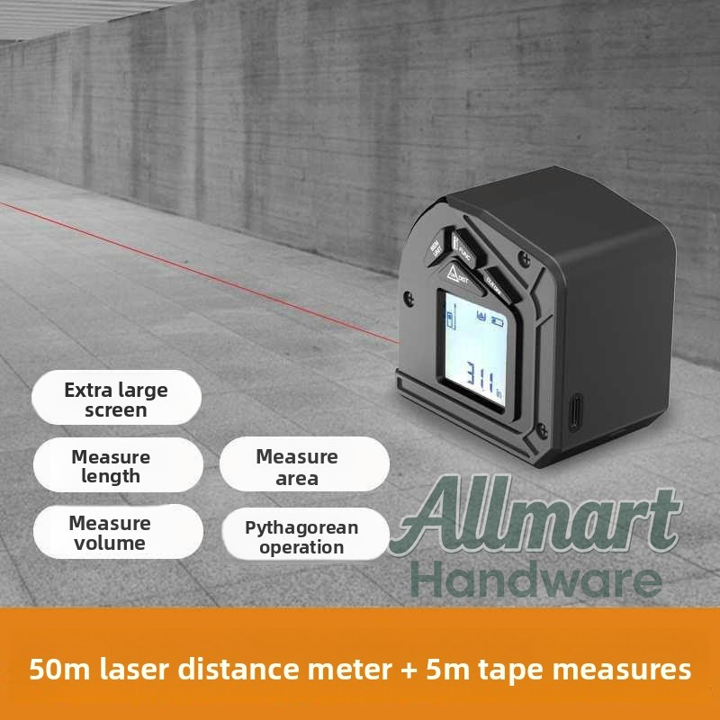 50mレーザー距離計、5m測定テープ付き、赤外線高精度ツール - Tape Measure のレビューと価格