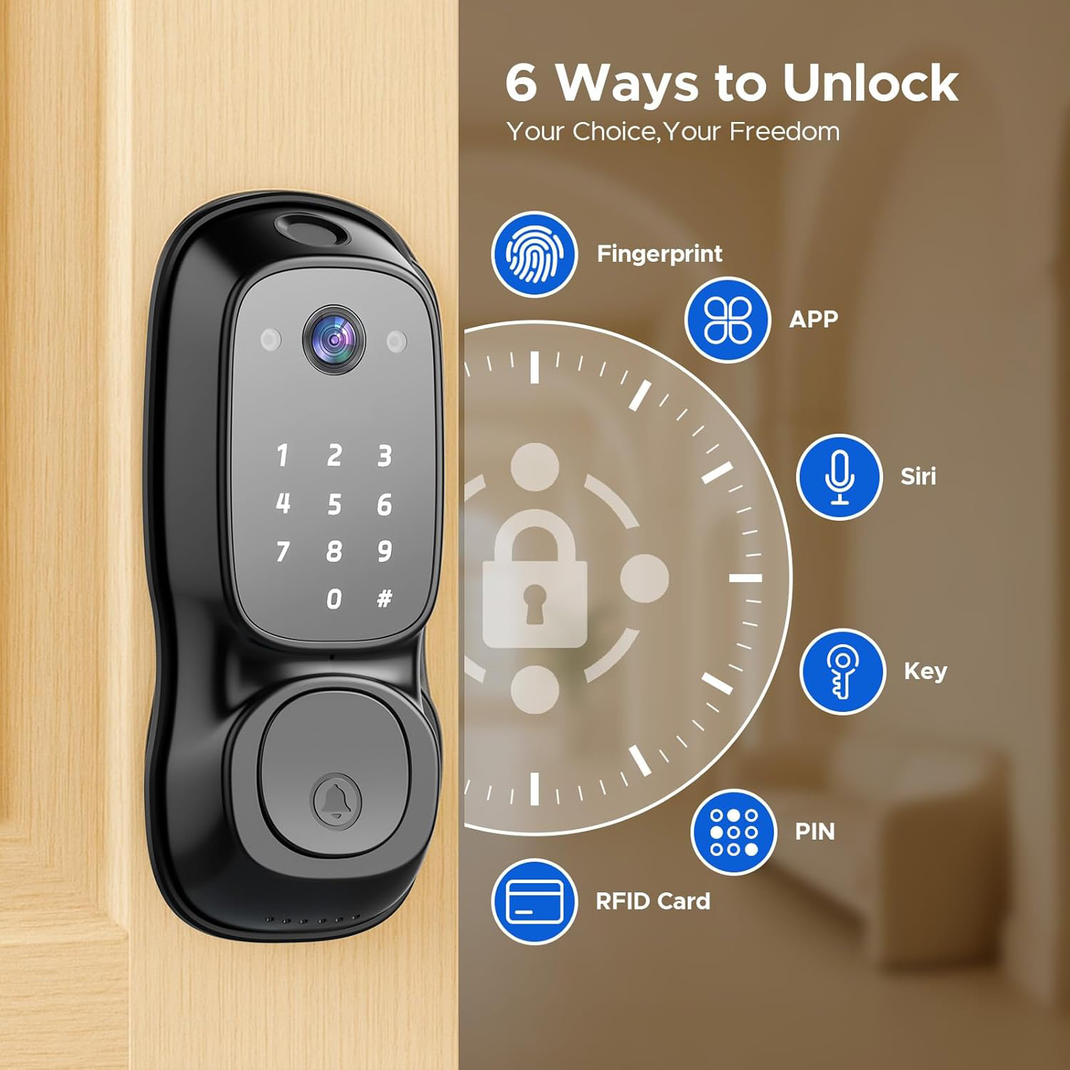 Tuya Wifiスマートドアロック ‎ カメラ＆ドアベル多 - Door Lock のレビューと価格