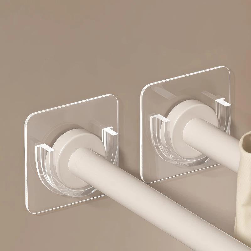 ドリル不要の透明な自己粘着式カーテンロッドブラケット、高耐荷 - Curtain Rods のレビューと価格