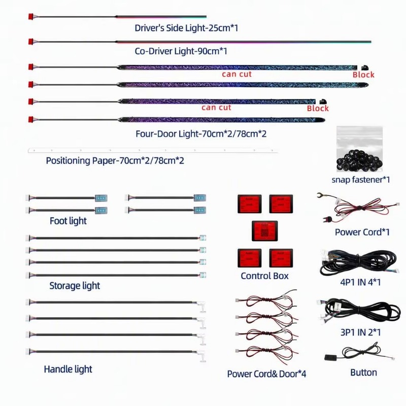 カー用アンビエントライトキット 18 in 1 RGB LE - Door Handle のレビューと価格