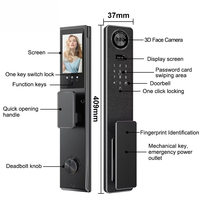 Tuya WiFi スマートドアロック、家庭用生体認証指紋ロ - Door Lock のレビューと価格