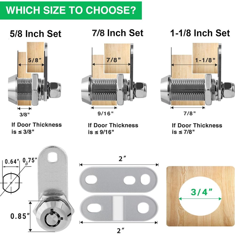 5個パック キャビネットロック キー付き、7/8インチ RV - Door Lock のレビューと価格