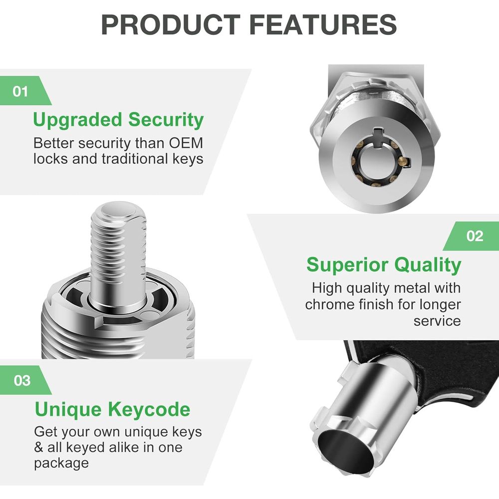 5個パック キャビネットロック キー付き、7/8インチ RV - Door Lock のレビューと価格