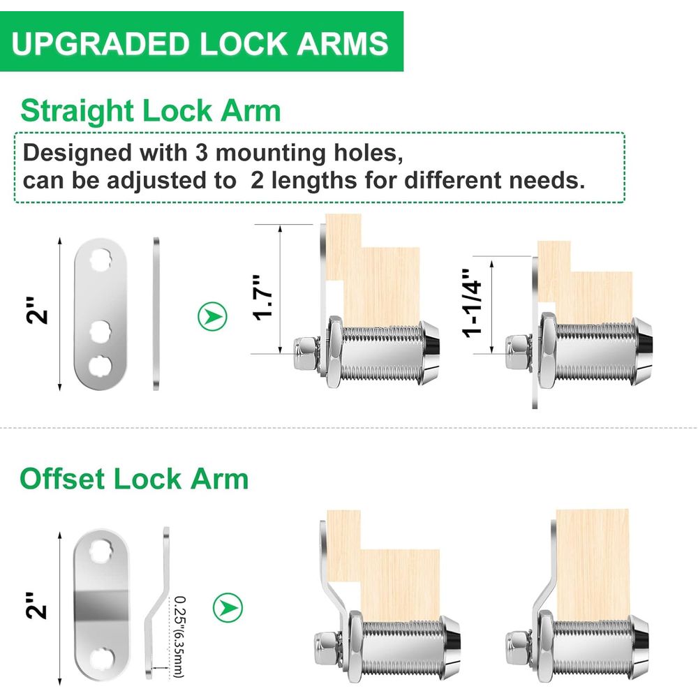 5個パック キャビネットロック キー付き、7/8インチ RV - Door Lock のレビューと価格
