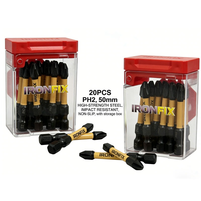 耐久性に優れたPH2ドライバービット20個入り。高硬度S2鋼 - Drill Bits のレビューと価格