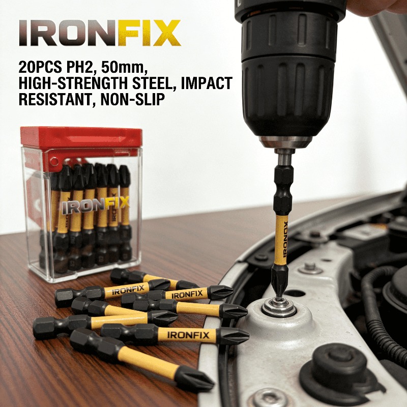 耐久性に優れたPH2ドライバービット20個入り。高硬度S2鋼 - Drill Bits のレビューと価格