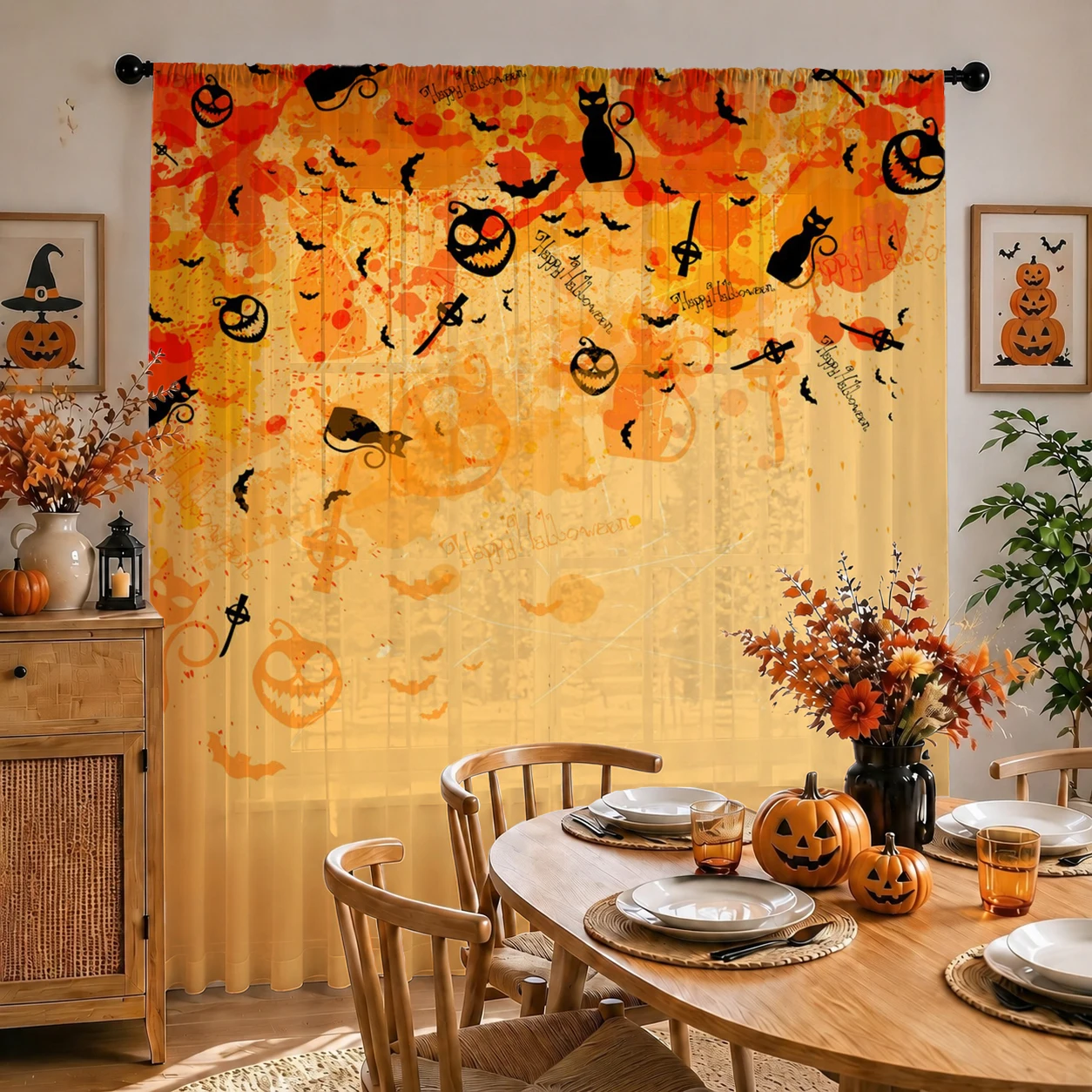ハロウィン用シアー カーテンロッドポケット 1個 ハロウィン - Curtain Rods のレビューと価格
