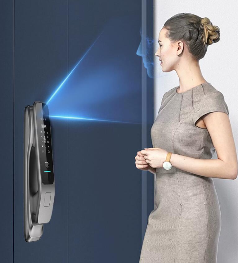 Tuya全自動スマートドアロック、3D顔認証と指紋認証による - Door Lock のレビューと価格