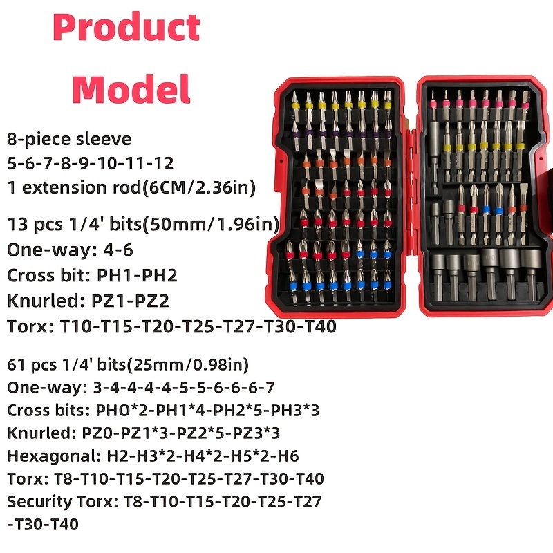 83個入りドライバービットセット、インパクトドライバー用ドリ - Drill Bits のレビューと価格