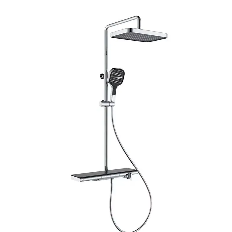 スマートLEDデジタルサーモスタットシャワーセット クローム - Faucet のレビューと価格