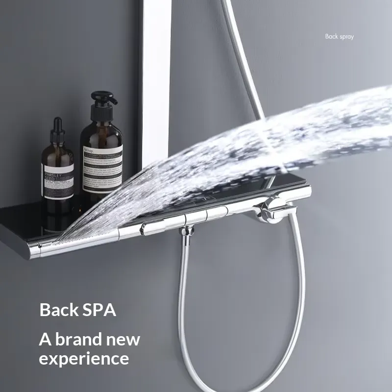 スマートLEDデジタルサーモスタットシャワーセット クローム - Faucet のレビューと価格