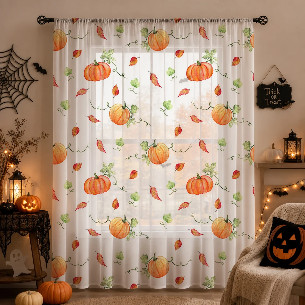 1枚 ロッドポケット付き ホームデコレーション ハロウィン  - Curtain Rods のレビューと価格