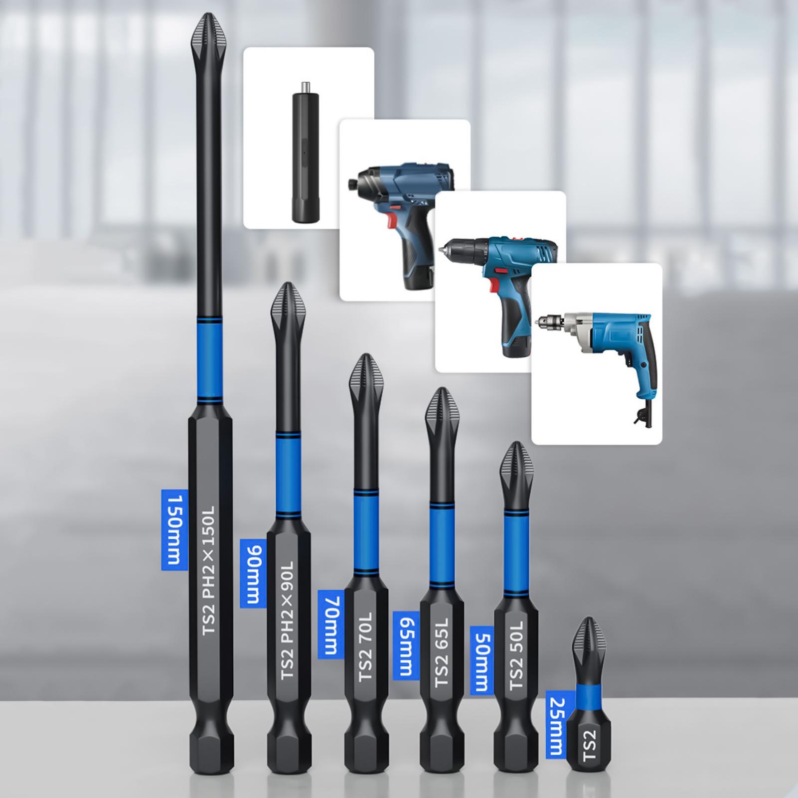 ドリルドライバービットセット 6 ピース磁気ヘビーデューティ - Drill Bits のレビューと価格