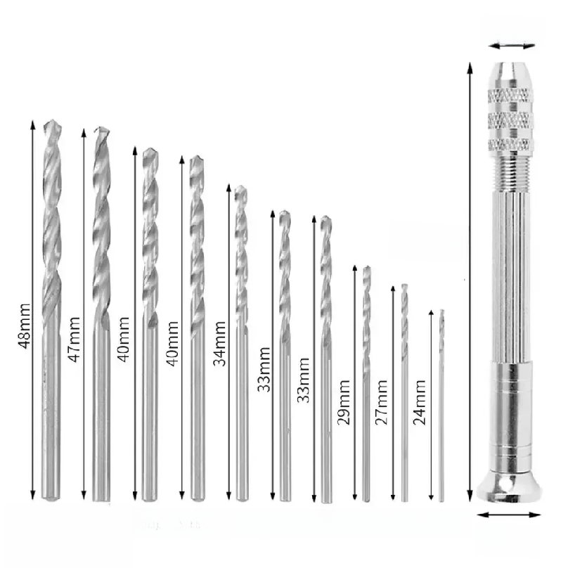 0.8-3.0mmミニハンドドリル木工工具、回転式ツール、手 - Drill Bits のレビューと価格
