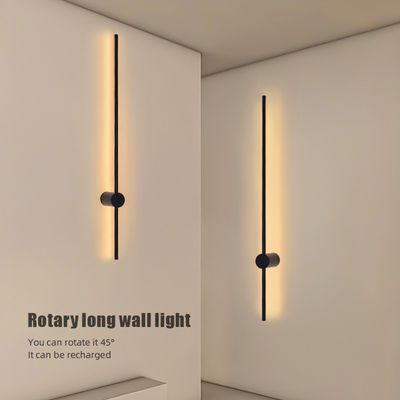 モダンな充電式LEDウォールスコンスランプ、ブラックアルミニ - Light Switch のレビューと価格