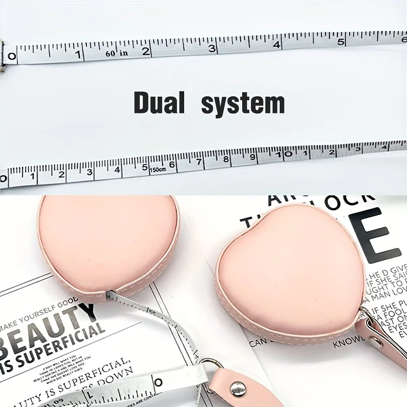 多機能PUレザー製ピンクのラブスモールテープメジャー1個 - - Tape Measure のレビューと価格