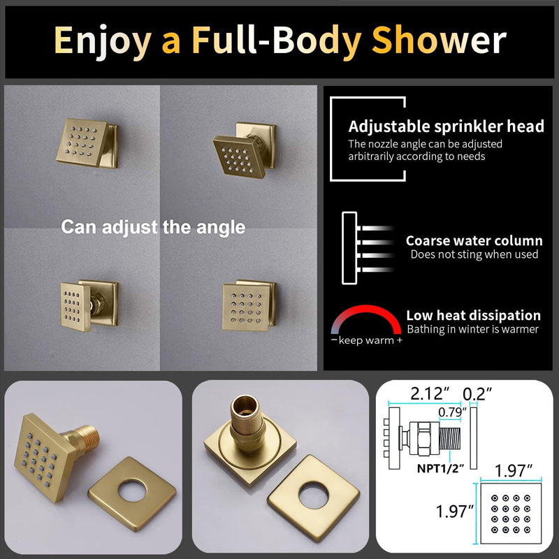 真鍮製ブラッシュゴールドデジタルディスプレイサーモスタットシ - Faucet のレビューと価格