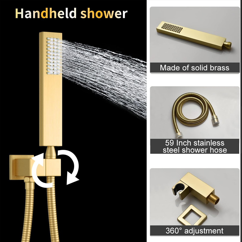 真鍮製ブラッシュゴールドデジタルディスプレイサーモスタットシ - Faucet のレビューと価格