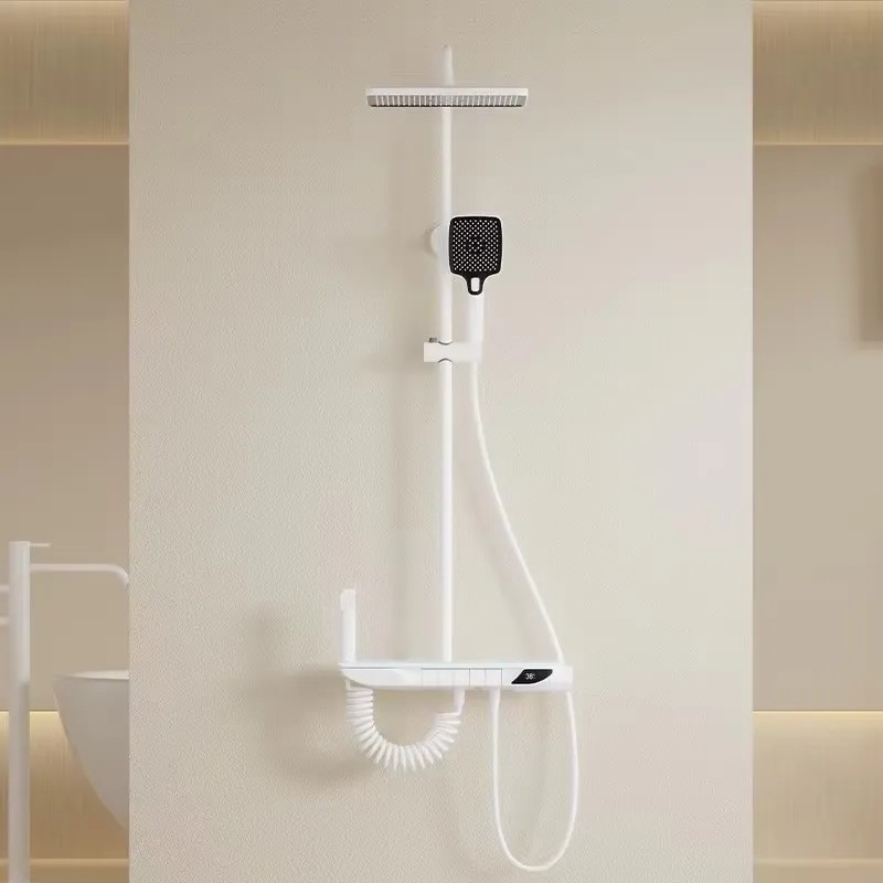 スマートデジタルサーモスタットシャワーセット真鍮ピアノキーバ - Faucet のレビューと価格